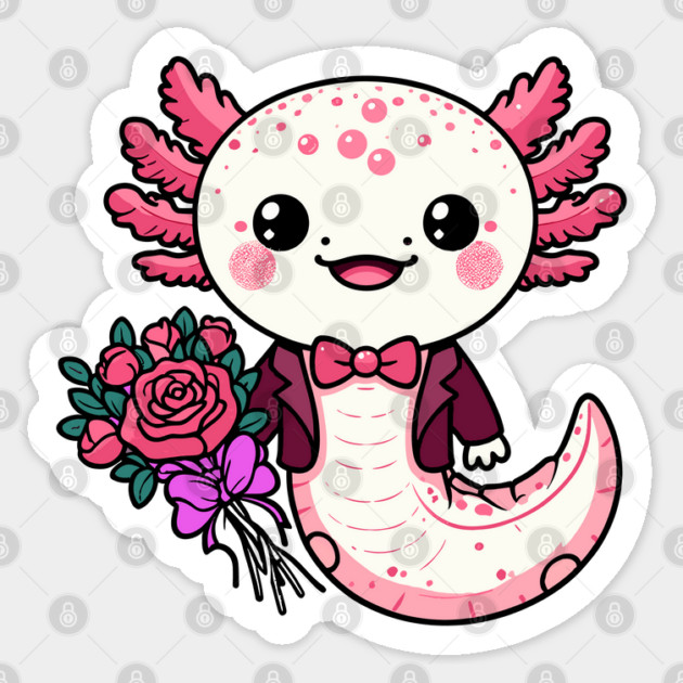 Axolotl Valentine Sticker by JessArty