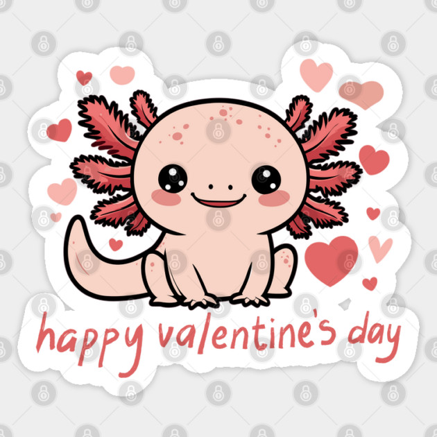 Axolotl Valentine - Happy Valentine's Day Sticker by JessArty