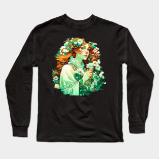 Art Nouveau Imbolc Celtic Spring Long Sleeve T-Shirt