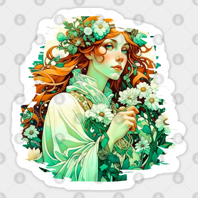 Art Nouveau Imbolc Celtic Spring Sticker by HolidayBug