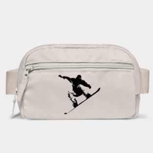 Snowboarding Black on White Abstract Snow Boarder Bag