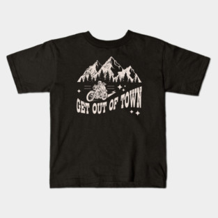 Get Out Of Town Motorcycle Design Kids T-Shirt