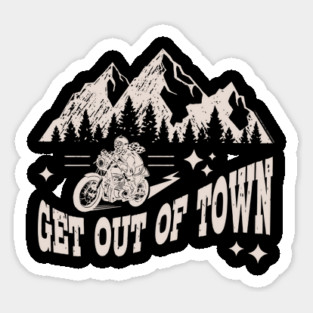 Get Out Of Town Motorcycle Design Magnet