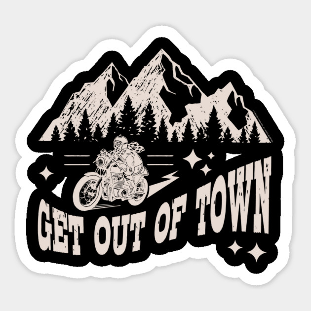 Get Out Of Town Motorcycle Design Magnet by Timeless Chaos