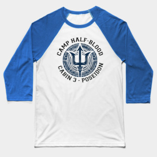Cabin 3 Poseidon - CAMP half-blood Baseball T-Shirt