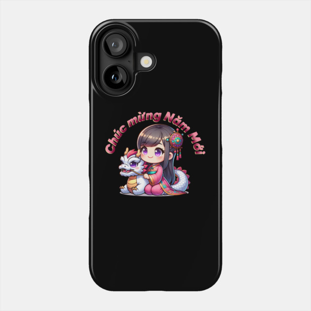 Vietnamese New Year Girl & Dragon Phone Case by HolidayBug