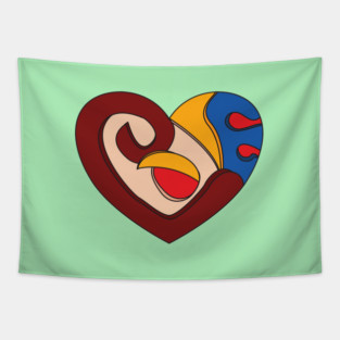 HEART IN VIVID SHADES Tapestry