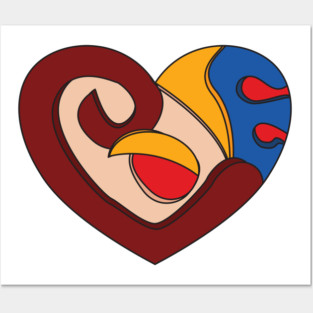 HEART IN VIVID SHADES Posters and Art