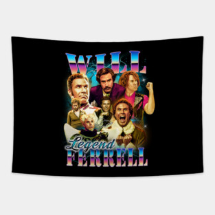 Will Ferrell - Legend - 90's bootleg style design Tapestry