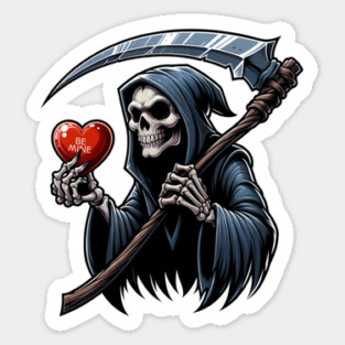 Valentine's Day Grim Reaper Sticker