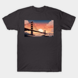 Golden Gate Bridge at Sunset T-Shirt