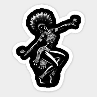 Afrocentric Woman Dancing Sticker