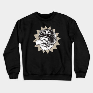 Rebel Eagle Motorcycle Design Crewneck Sweatshirt