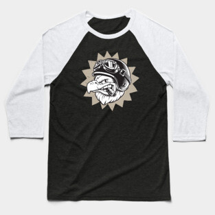 Rebel Eagle Motorcycle Design Baseball T-Shirt