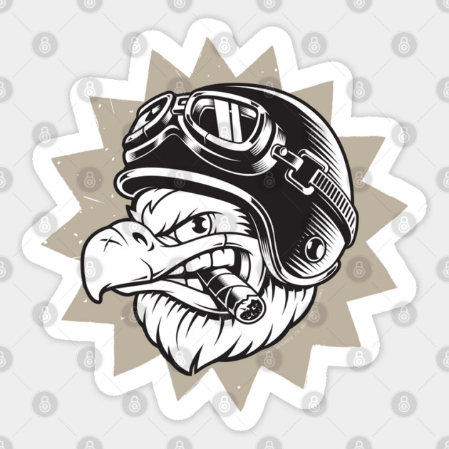 Rebel Eagle Motorcycle Design Sticker by Timeless Chaos