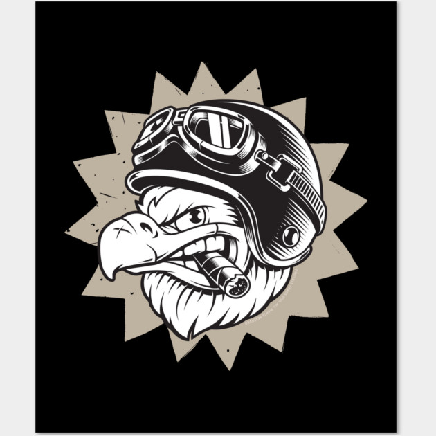 Rebel Eagle Motorcycle Design Wall Art by Timeless Chaos