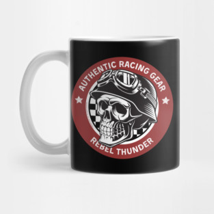 Rebel Thunder Racing Gear Skull Mug