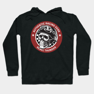 Rebel Thunder Racing Gear Skull Hoodie