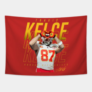 Travis Kelce Heart Sign Tapestry