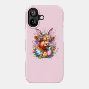Easter Highland Cow Phone Case