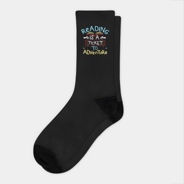 Reading is a Ticket To Adventure Socks by The WYLD Tribe