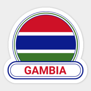 The Gambia Country Badge - The Gambia Flag Sticker