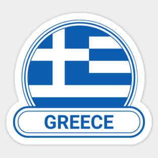Greece Country Badge - Greece Flag Sticker