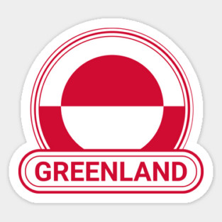 Greenland Country Badge - Greenland Flag Sticker