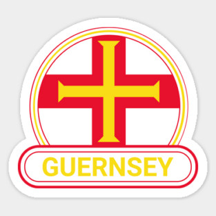 Guernsey Country Badge - Guernsey Flag Sticker