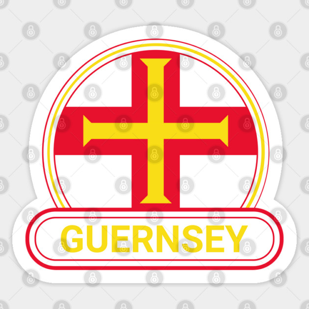 Guernsey Country Badge - Guernsey Flag Sticker by Yesteeyear