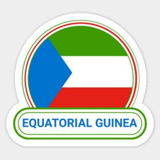 Equatorial Guinea Country Badge - Equatorial Guinea Flag Sticker