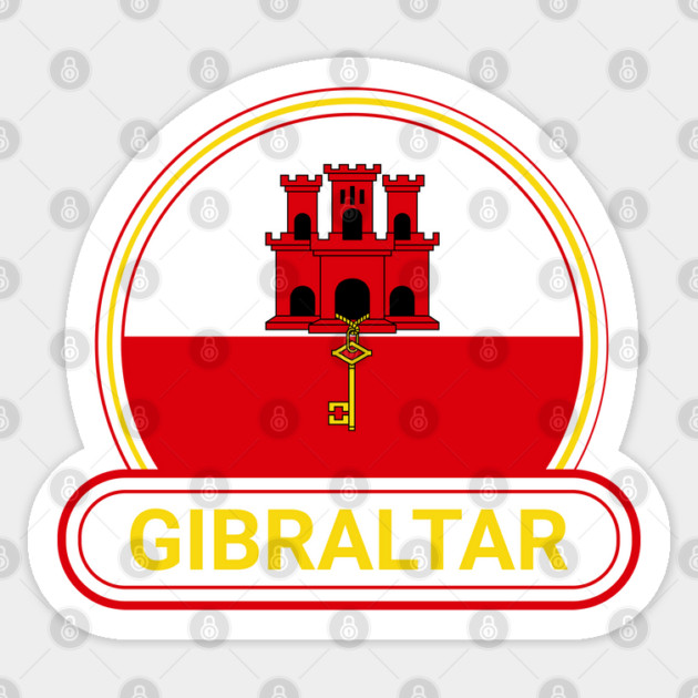 Gibraltar Country Badge - Gibraltar Flag Sticker by Yesteeyear