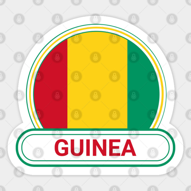 Guinea Country Badge - Guinea Flag Sticker by Yesteeyear