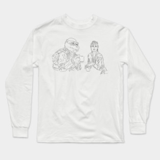 TMNT2: Coffee Break [Outline] Long Sleeve T-Shirt