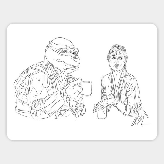 TMNT2: Coffee Break [Outline] Magnet by 51Deesigns