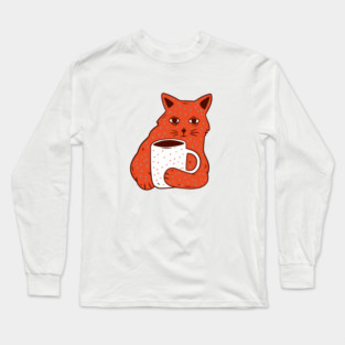 Coffee Cat Long Sleeve T-Shirt