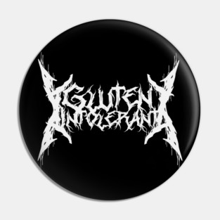 Metal Band Logo Gluten Intolerance Pin