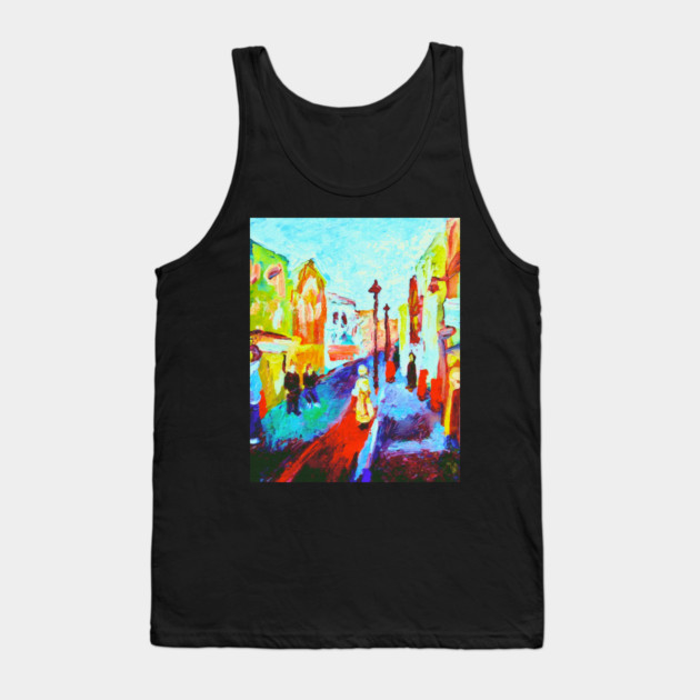 London Soho 2006 Painting Remixed Tank Top by DonWillisJrArt