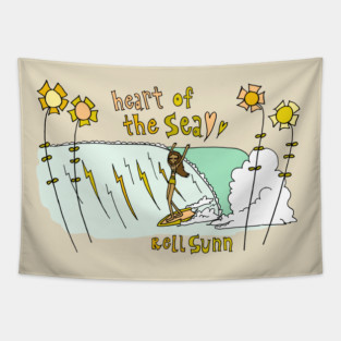 heart of the sea legend rell sunn retro surf art by surfy birdy Tapestry