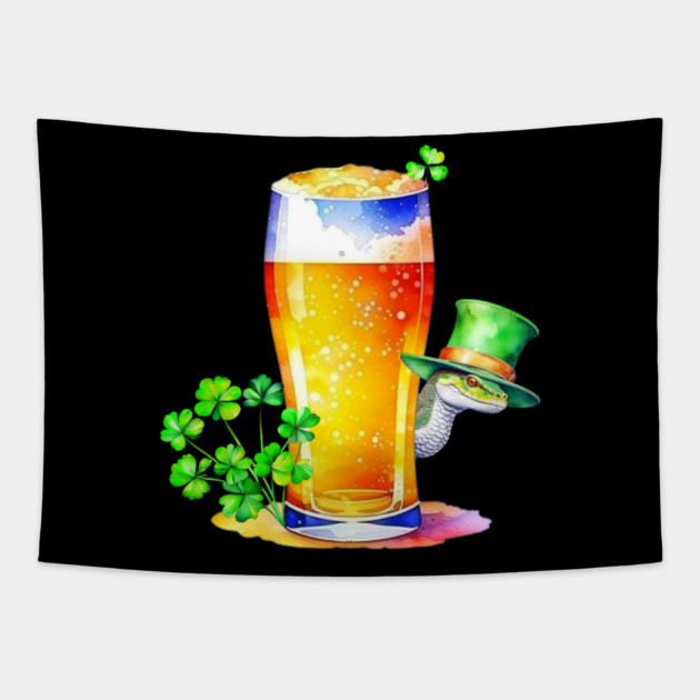 Irish Snakes & St. Patrick's Day Beer Tapestry by HolidayBug