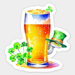 Irish Snakes & St. Patrick's Day Beer Sticker
