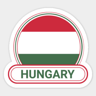 Hungary Country Badge - Hungary Flag Sticker