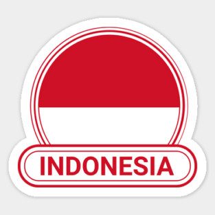 Indonesia Country Badge - Indonesia Flag Sticker
