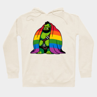 Comfy Womfy Pride Orc Husbando LGBTQ Rainbow Hoodie