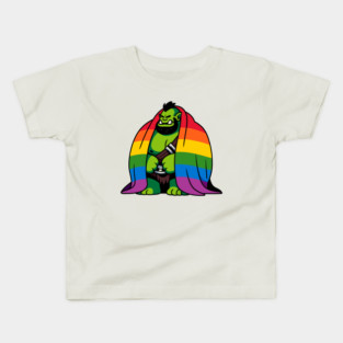 Comfy Womfy Pride Orc Husbando LGBTQ Rainbow Kids T-Shirt