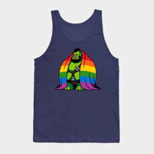 Comfy Womfy Pride Orc Husbando LGBTQ Rainbow Tank Top