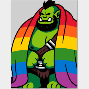 Comfy Womfy Pride Orc Husbando LGBTQ Rainbow Posters and Art
