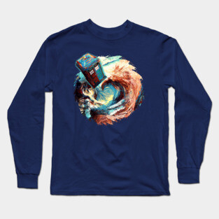 Time travel Phone box at Starry Dark Vortex Long Sleeve T-Shirt