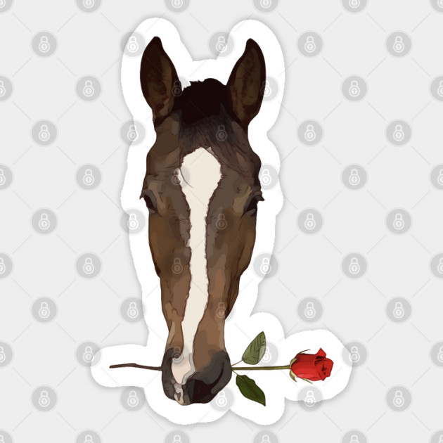 Horse and Rose Sticker by Lakeric
