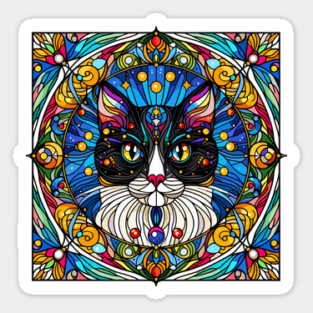 Stained Glass Cat Art Magnet